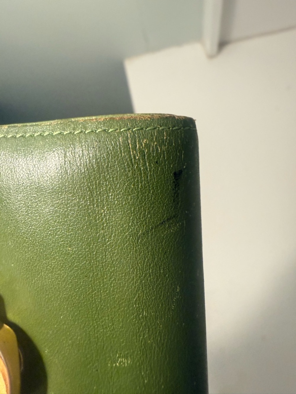 Givenchy Authentic Vintage Olive Green ostrich and smooth Leather Wallet - Picture 10 of 12